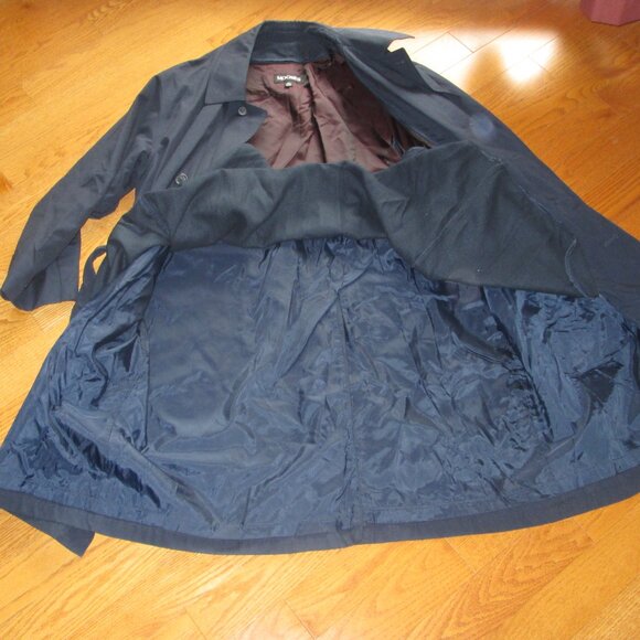Men's Moores Blue Trench Coat size 40 Short - Picture 3 of 9